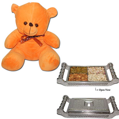 "Teddy Bear Orange BST-9105, Manali Dry Fruit Box - Click here to View more details about this Product